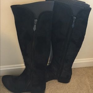 DONALD PLINER double-zipper suede boots (6.5,blak)